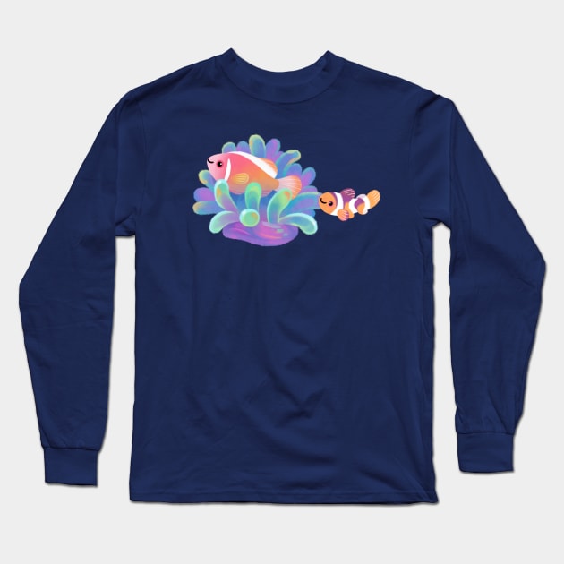 Sea anemone friends 1 Long Sleeve T-Shirt by pikaole